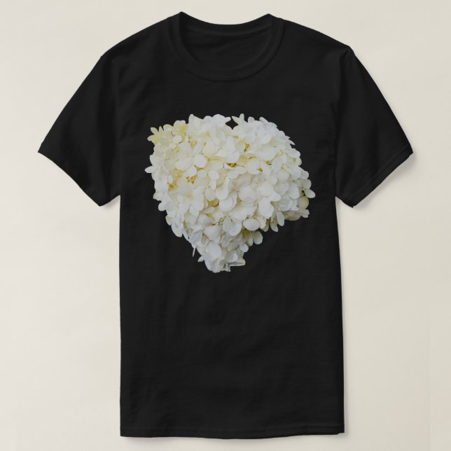 Vit Hydrangea Blommigt Fotoskärning T Shirt (Design framsida)