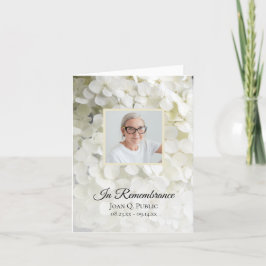 Vit Hydrangea Blommigt Funeral Sympathy Tack Kort