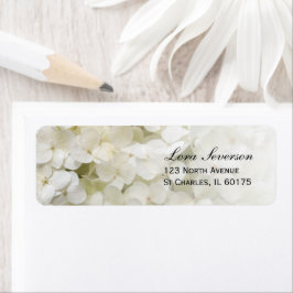 Vit Hydrangea Blommigt Returadress Returadress Etikett