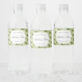 Vit Hydrangea Elegant Möhippa Vattenflaskor Etikett