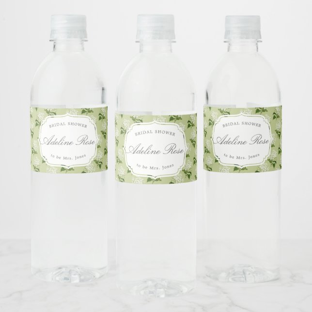 Vit Hydrangea Elegant Möhippa Vattenflaskor Etikett (Flaskor)