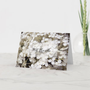 Vit Hydrangea Flower blir min Bridesmaid Inbjudan