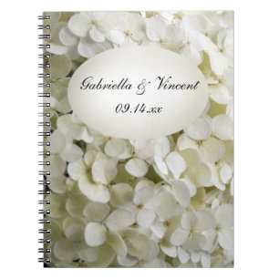 Vit Hydrangea Flower Bröllop Anteckningsbok