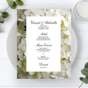 Vit Hydrangea Flower Bröllop Menu