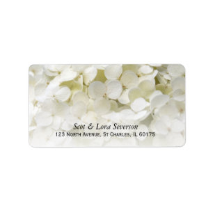 Vit Hydrangea Flower Returadress Adressetikett