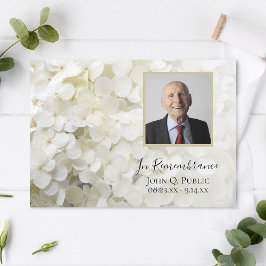 Vit Hydrangea Flowers Dödsdag Inbjudningar