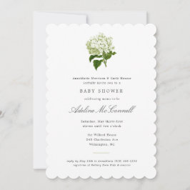 Vit Hydrangea GrandMillennium Baby Shower Inbjudningar