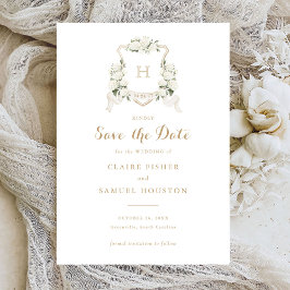 Vit Hydrangea Greenery Vapensköld Spara datum Inbjudningar