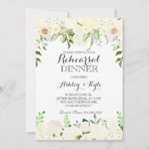 Vit hydrangea Rehearsal Dinner INvitation