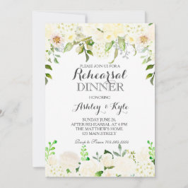 Vit hydrangea Rehearsal Dinner INvitation Inbjudningar