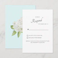 Vit Hydrangea Seafoam Bröllop RSVP