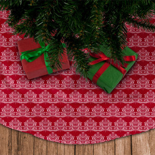 Vit i Röda Skandinaviska Nordiska Julgran Julgransmatta Borstad Polyester