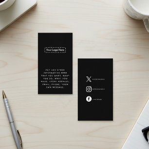 Vit i svart social-media i logotyp tilläggskort