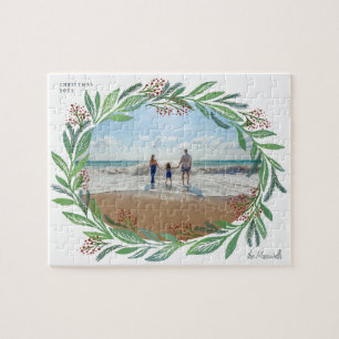 Vit Illustrerad andedräkt från Löv till Ram Pussel