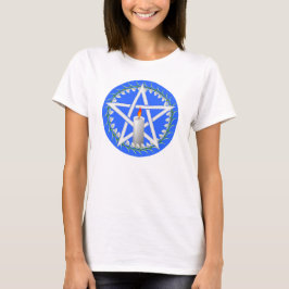 Vit Imbolc Pentagram med Snödroppar T Shirt