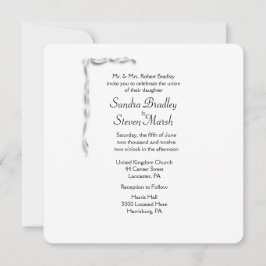 Vit inbjudan till accentbröllop