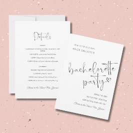 Vit inbjudan till Bachelorette-partiet - Itinerary