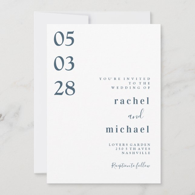 Vit inbjudan till enkel elegant (Framsida)