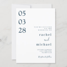 Vit inbjudan till enkel elegant