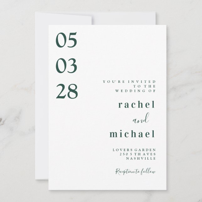 Vit inbjudan till enkel elegant (Framsida)