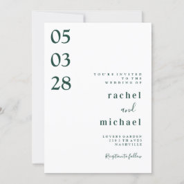 Vit inbjudan till enkel elegant