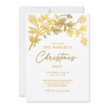 Vit inbjudan till Golden Modern julfest