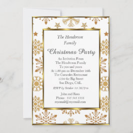 Vit inbjudan till jul i party Golden Färg