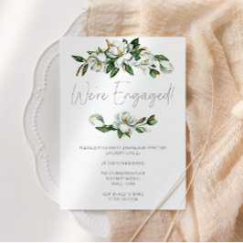 Vit inbjudan till Rustic-Förlovning för Magnolia B
