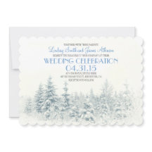 Vit inbjudan till vinterbröllop
