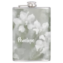 Vit intressionistisk botanisk konst med Namn