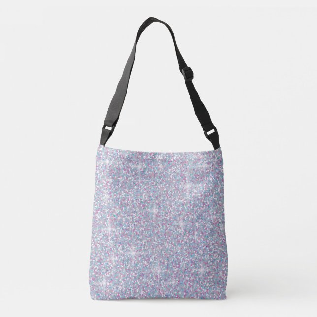 Vit iridescent glitter axelväska (Baksida)