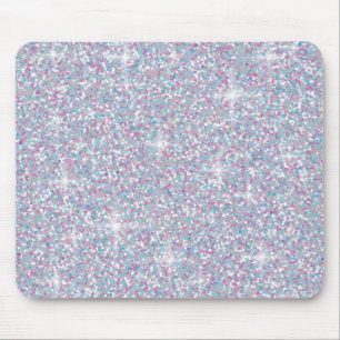 Vit iridescent glitter musmatta
