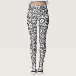Vit isolerad snöre struktur mot svart bakgrund leggings