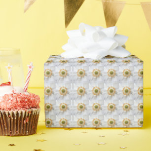 Vit japansk anemon-Blommönster Presentpapper