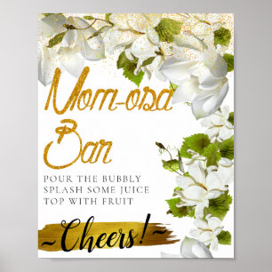 Vit Jasmin Elegant Mimosa Barskylt Poster