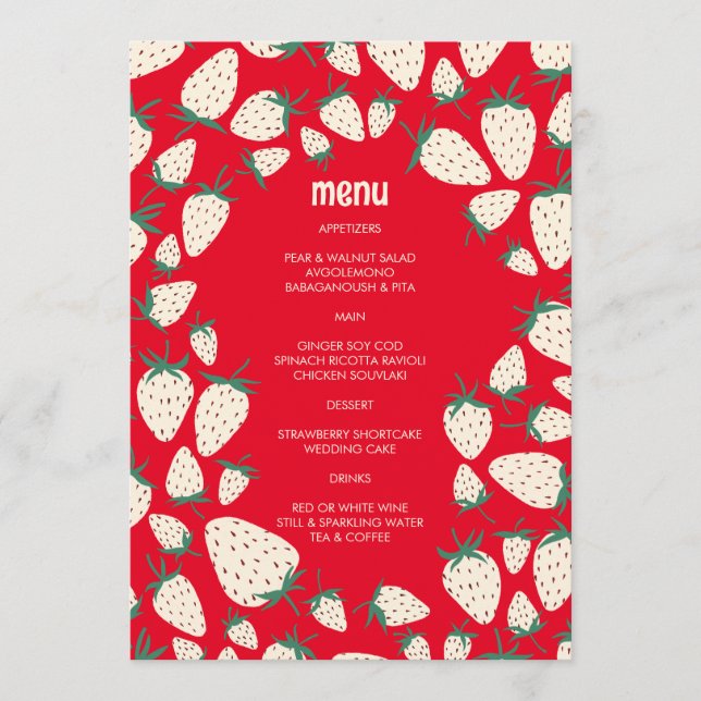 Vit jordgubbsfrö Cute Pineberry HAND PLOCKADE ANPA Meny (Framsida)