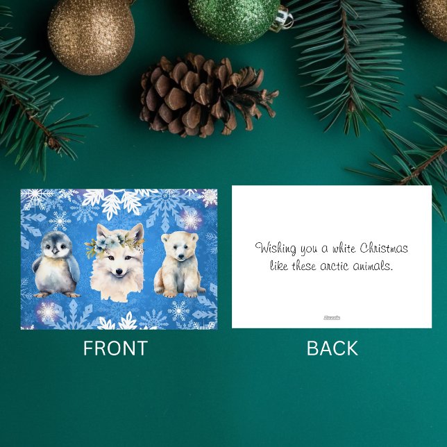 Vit jul arktiska djur semesterkort julkort (Skapare uppladdad)