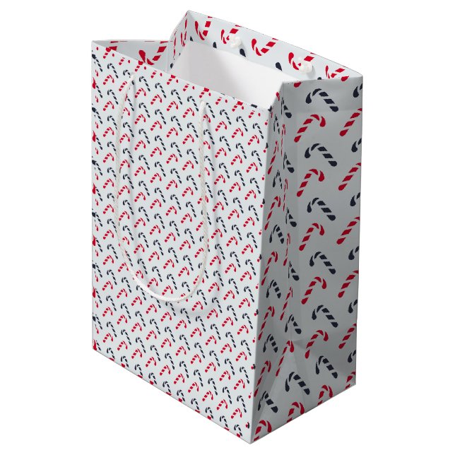 Vit jul Candy cane utan sjölösa Mönster (Baksidan Vinklad)