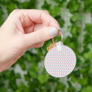 Vit jul Candy cane utan sjölösa Mönster Nyckelring