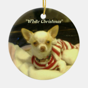 "Vit jul" Chihuahua Träd Ornament