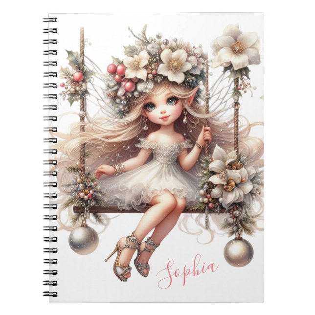 Vit jul Fairy Anteckningsbok (Framsidan)