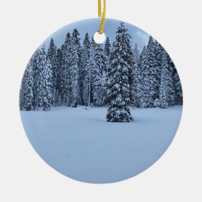 Vit jul från Tahoe! Julgransprydnad Keramik (Framsidan)