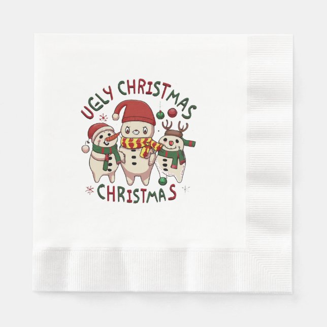 vit jul ;FUL JUL Pappersservett (Framsidan)