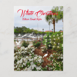 Vit jul Hilton Head Stil! South Carolina Helg Vykort