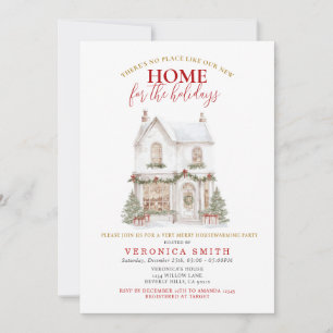 Vit jul Housewarming Party Nytt hem Inbjudningar