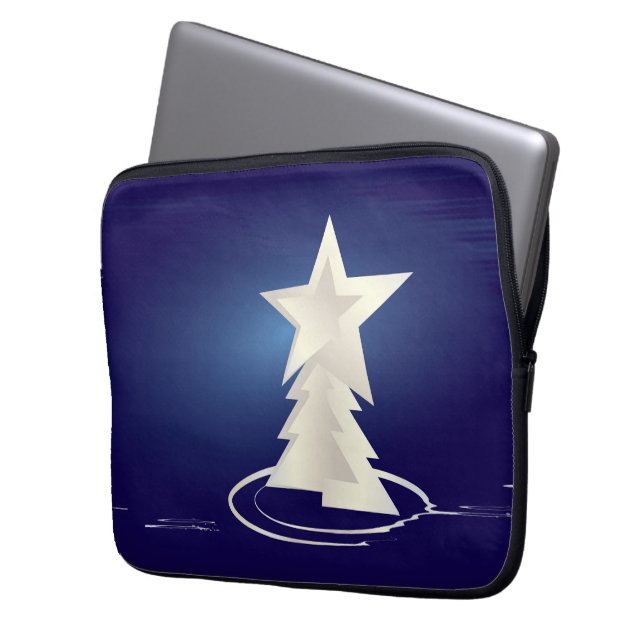 Vit jul laptop fodral (Framsidan Vänster)