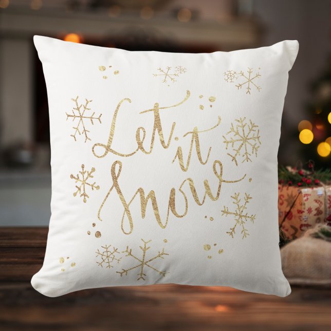 Vit jul - Låt det snöa Kudde (White Christmas - Let It Snow Throw Pillow)