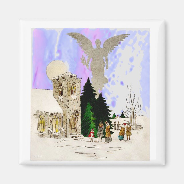Vit jul magnet (Framsidan)