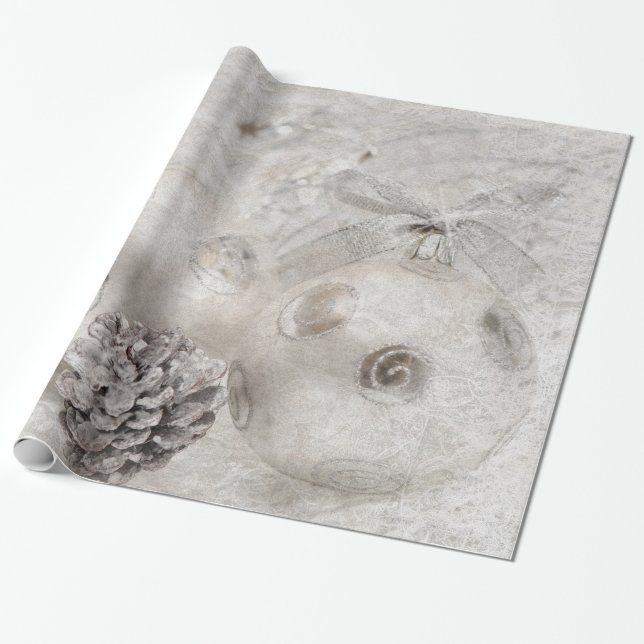 Vit jul presentpapper (Utrullad)