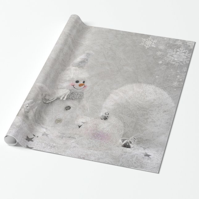 Vit jul presentpapper (Utrullad)